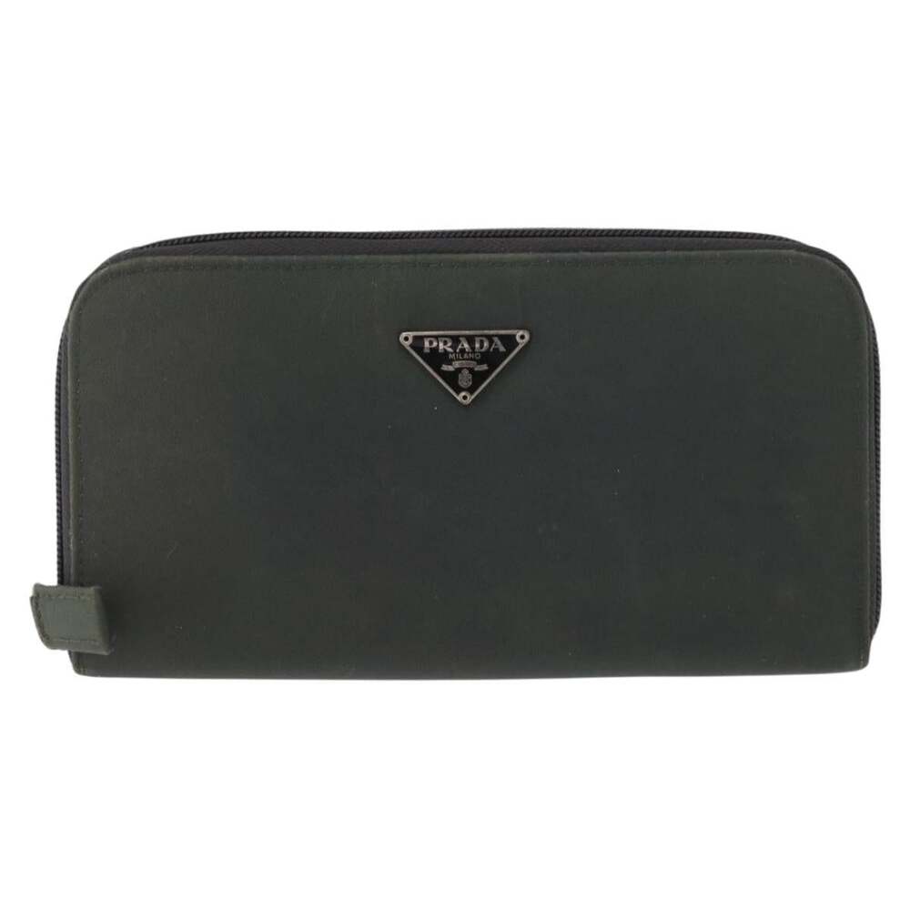 Prada Nylon Long Wallet Khaki Green